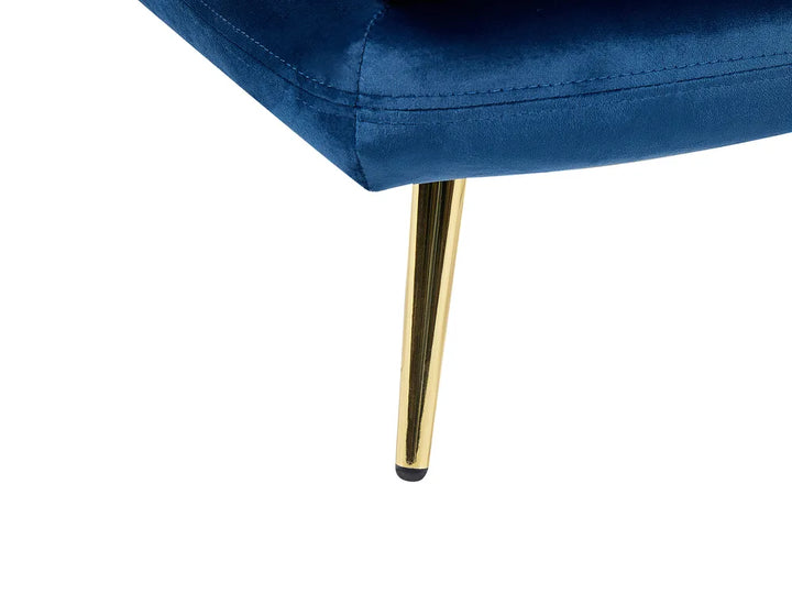 Left-Hand Chaise Lounge Velvet Blue Vervino