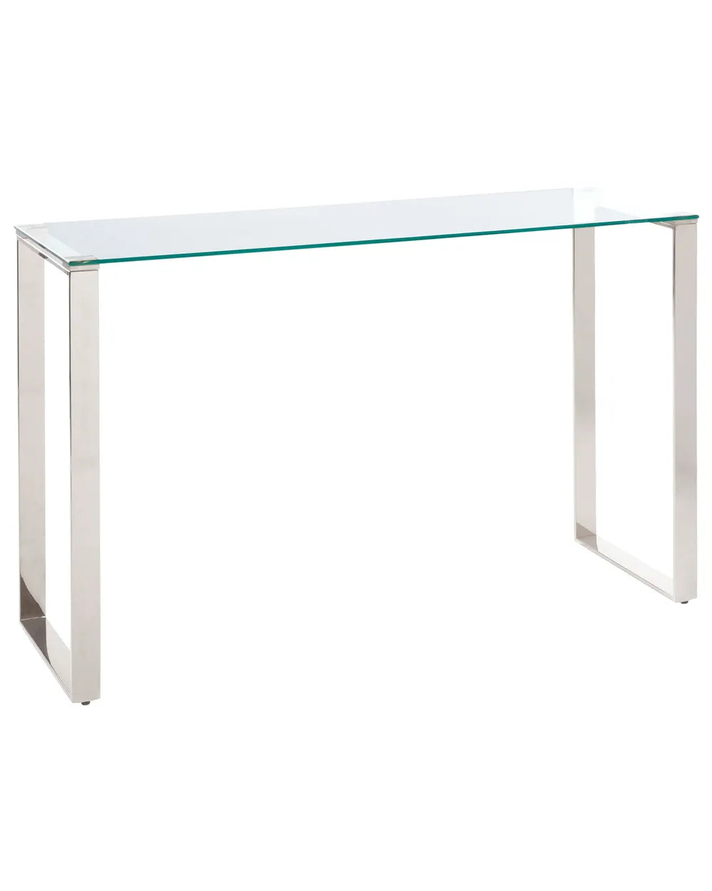 Silver glass console table