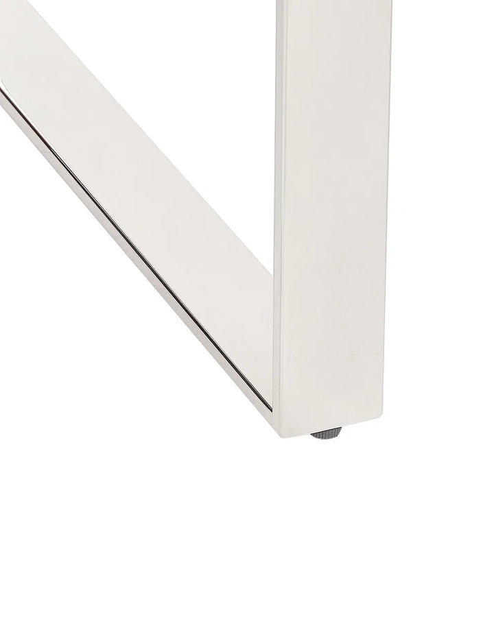 Console Table Tempered Glass Silver Elegant Design Vornio