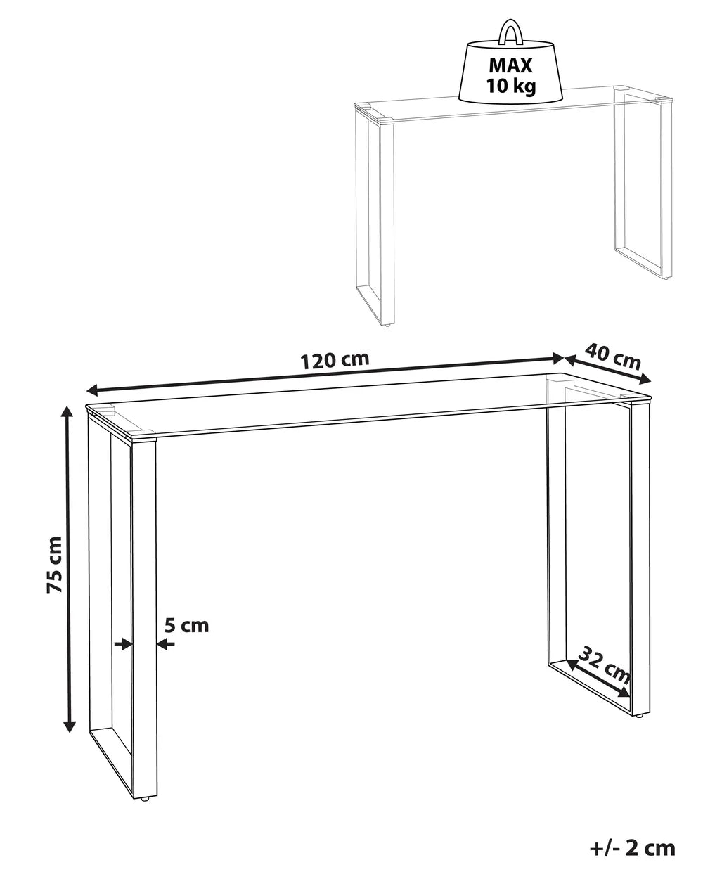 Console Table Tempered Glass Silver Elegant Design Vornio