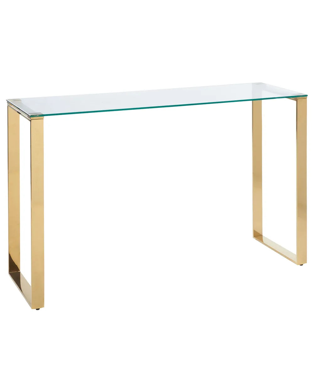 Console Table Tempered Glass Gold Elegant Design Vornio