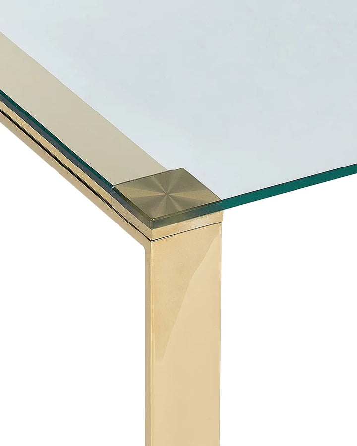 Console Table Tempered Glass Gold Elegant Design Vornio