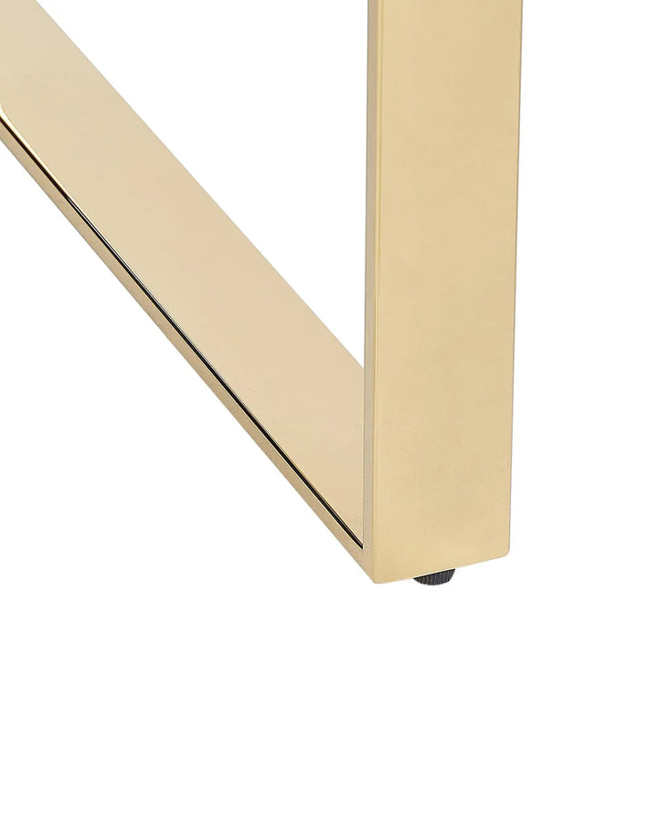 Console Table Tempered Glass Gold Elegant Design Vornio