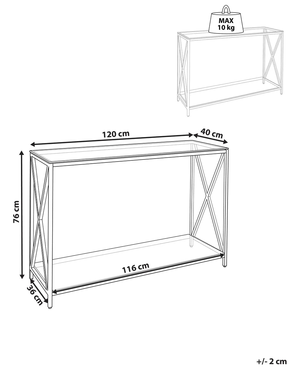 Console Table Tempered Glass Silver Elegant Design Sevano