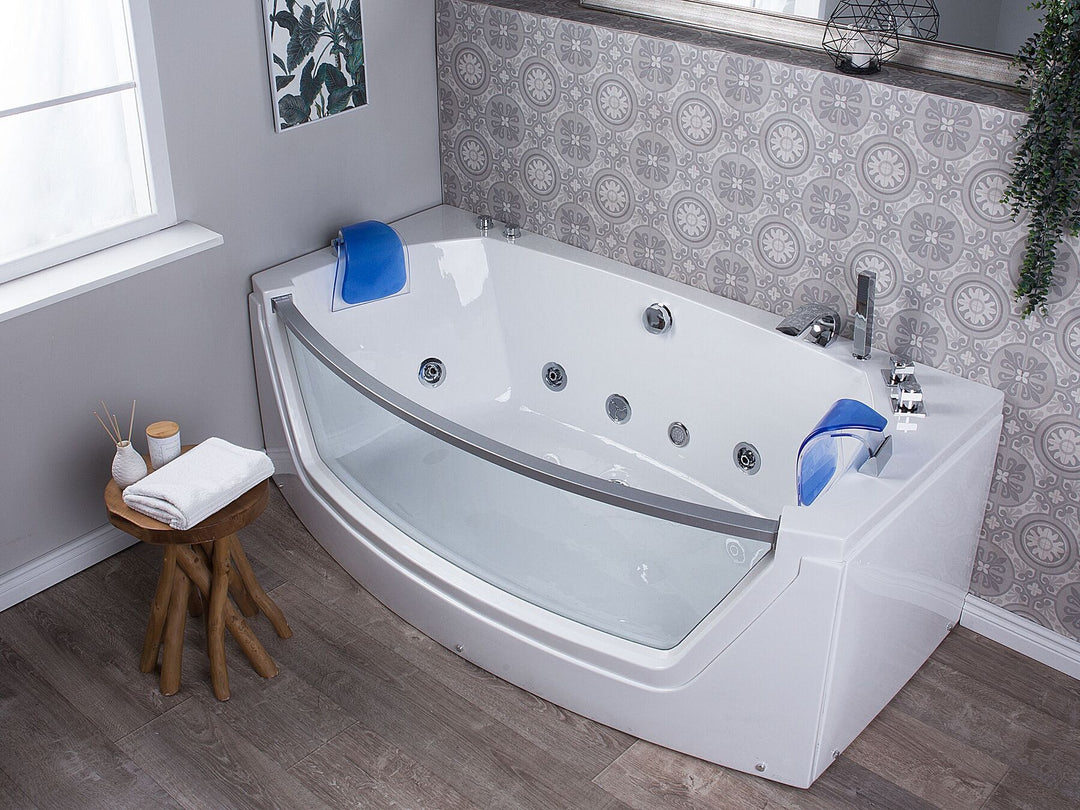 Whirlpool Bath with LED 1750 x 850 mm White Fuerte