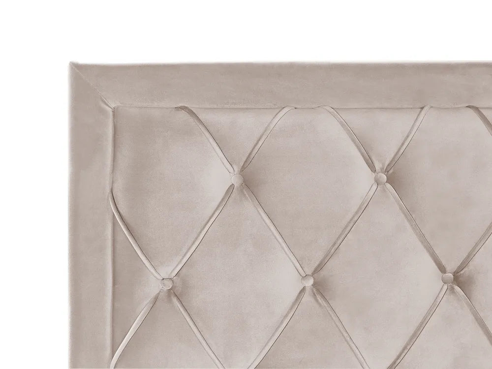 Bed with Storage Drawers Velvet 180 x 200 cm (EU Super King) Beige Klea