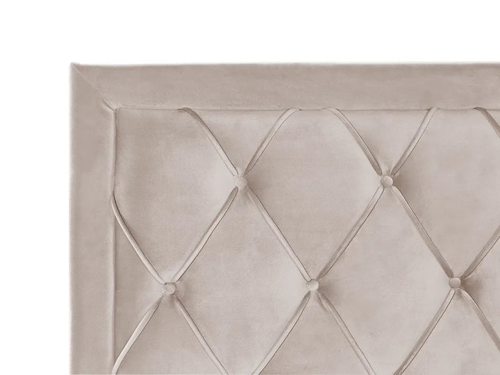 Bed with Storage Drawers Velvet 180 x 200 cm (EU Super King) Beige Klea
