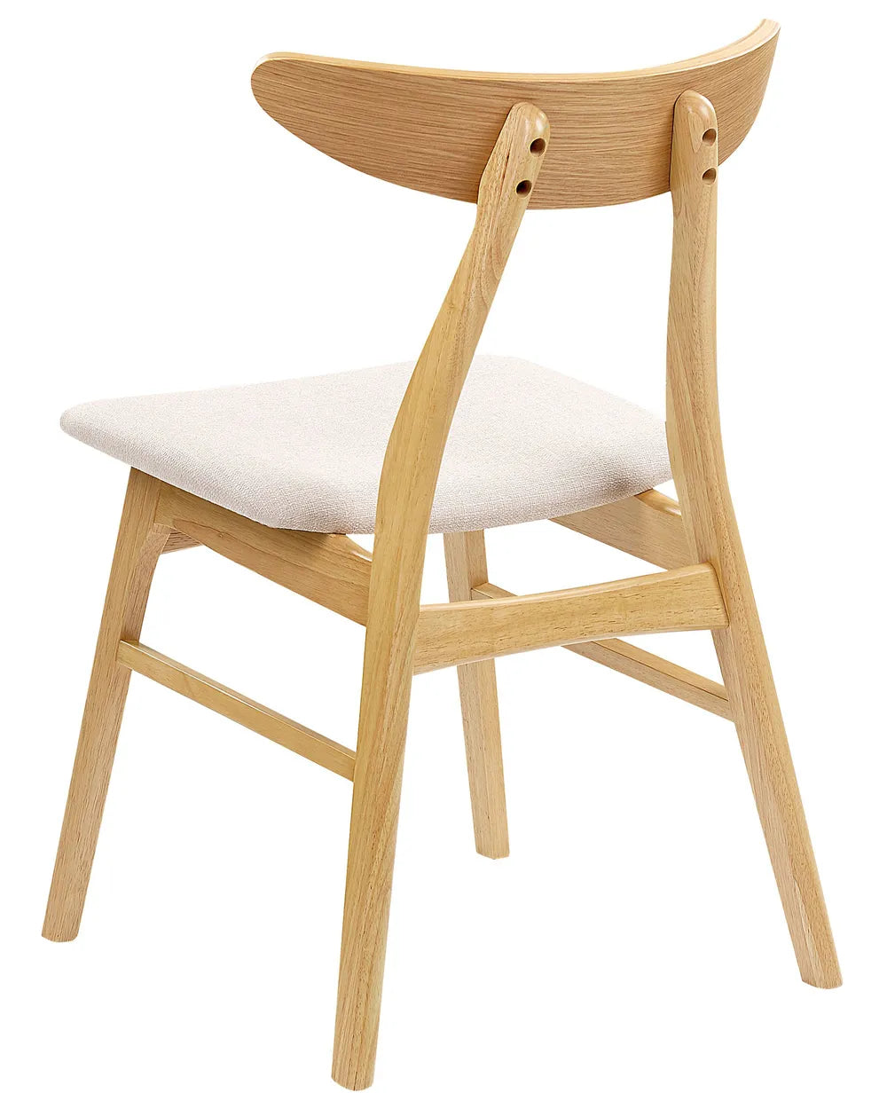 Set of 2 Dining Chairs Wood Light Brown/ Beige Ana