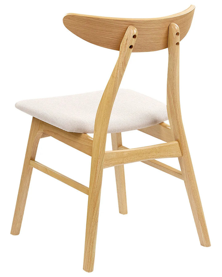 Set of 2 Dining Chairs Wood Light Brown/ Beige Ana