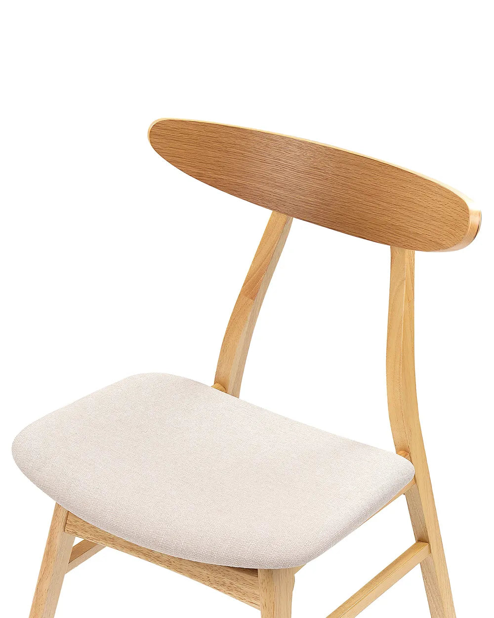 Set of 2 Dining Chairs Wood Light Brown/ Beige Ana