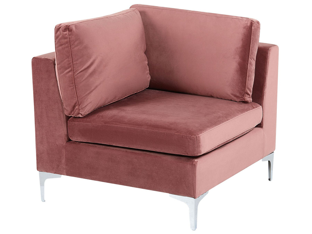 Evja Left Hand 6 Seater Modular Velvet Corner Sofa Pink