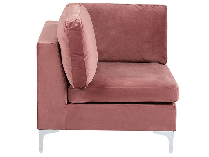 Evja Left Hand 6 Seater Modular Velvet Corner Sofa Pink