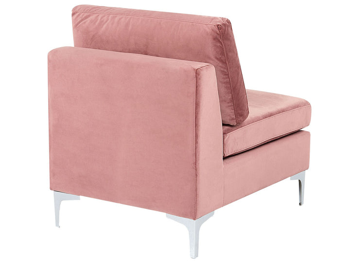 Evja Left Hand 6 Seater Modular Velvet Corner Sofa Pink