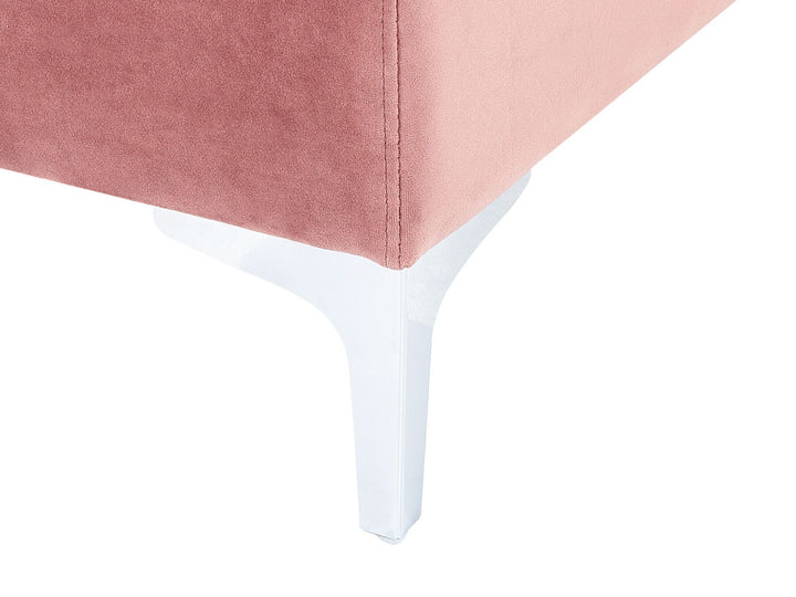 Evja Left Hand 6 Seater Modular Velvet Corner Sofa Pink