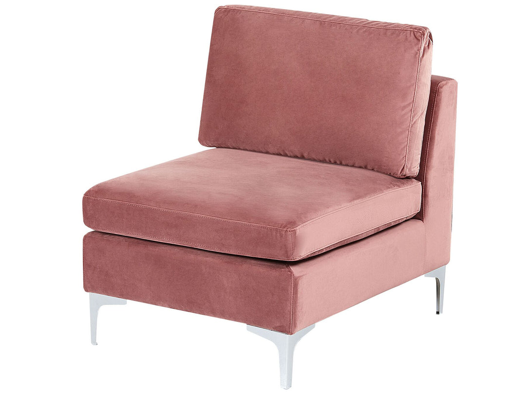 Evja Right Hand 4 Seater Modular Velvet Corner Sofa Pink