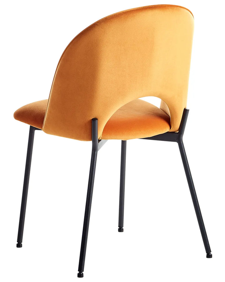 Set of 2 Dining Chairs Velvet Orange Pia