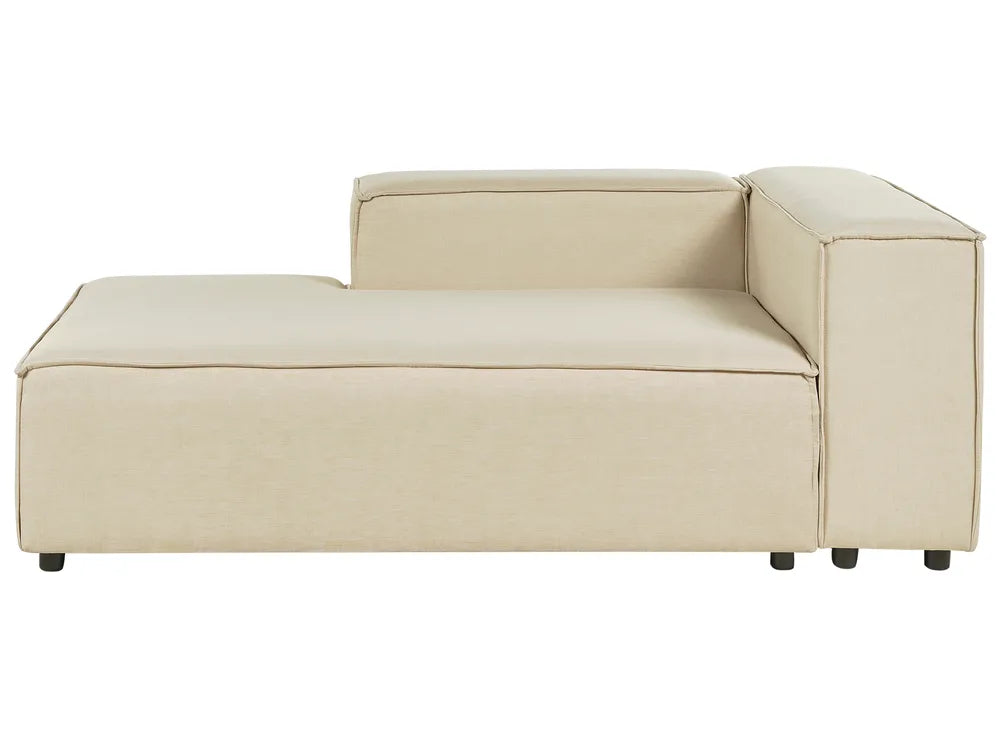 Chaise Longue Faux Linen Beige Travison