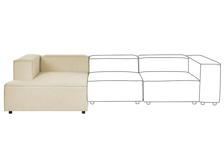 Chaise Longue Faux Linen Beige Travison