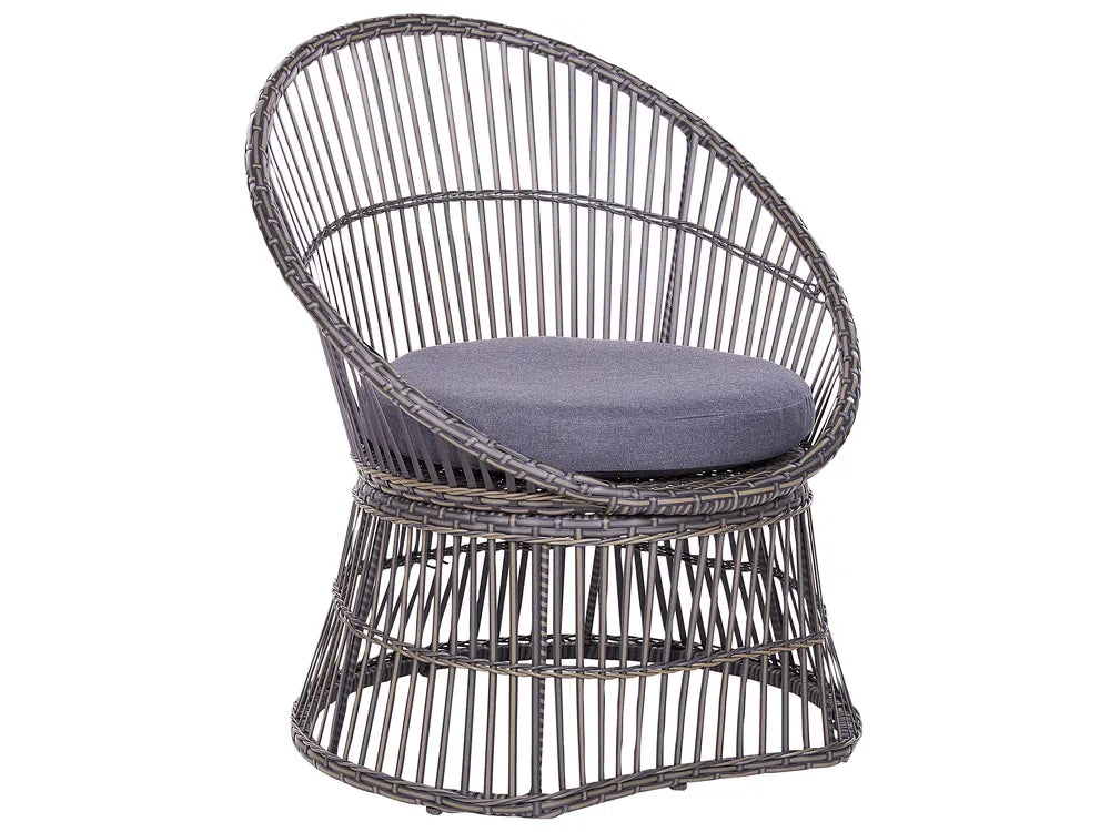 Bistro Set with Cushions PE Rattan Taupe Hope