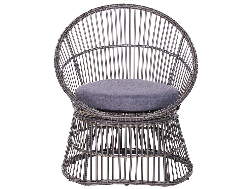 Bistro Set with Cushions PE Rattan Taupe Hope