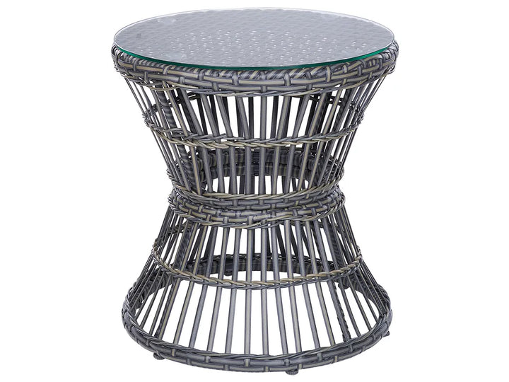 Bistro Set with Cushions PE Rattan Taupe Hope