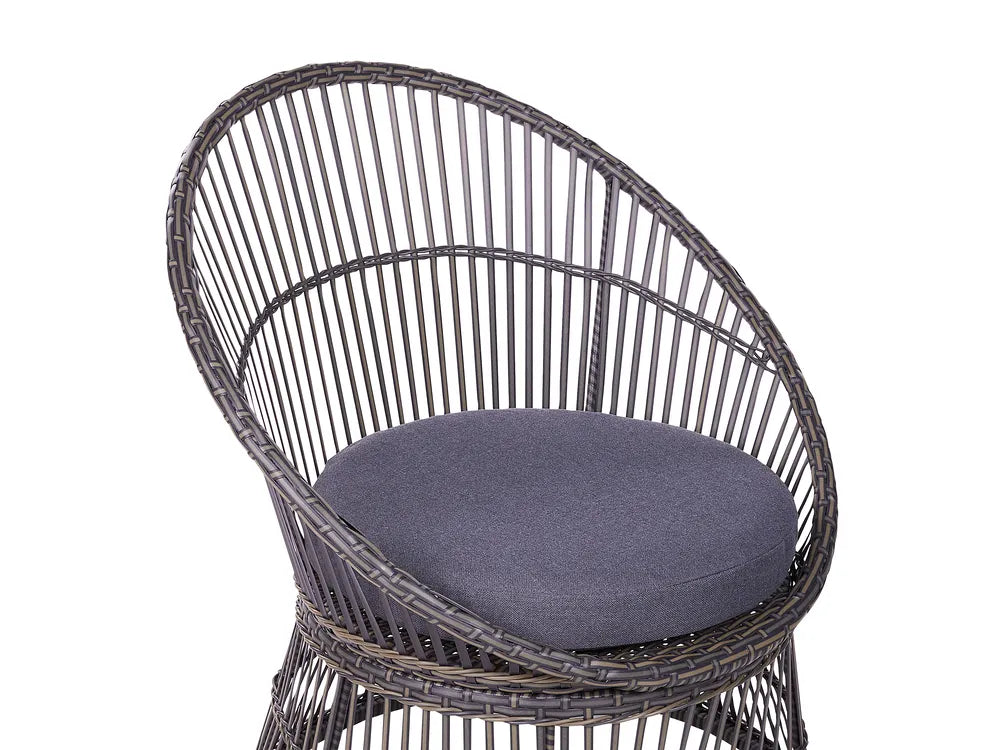 Bistro Set with Cushions PE Rattan Taupe Hope