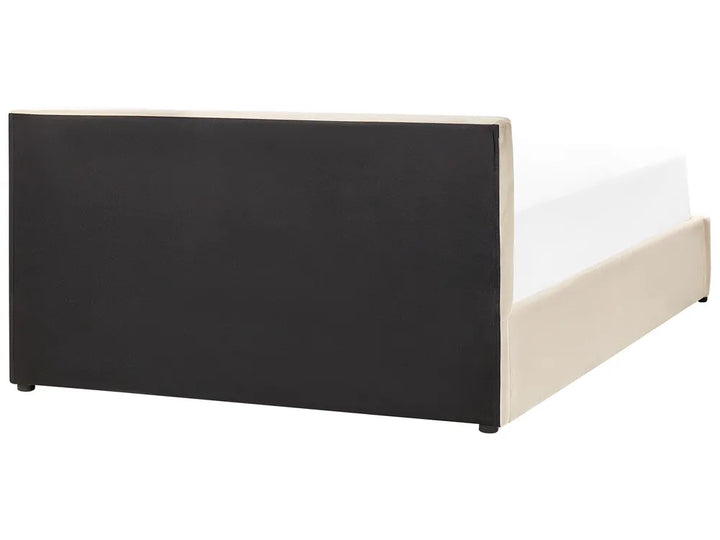Ottoman Bed Velvet 140 x 200 cm (EU Double) Light Beige Carol