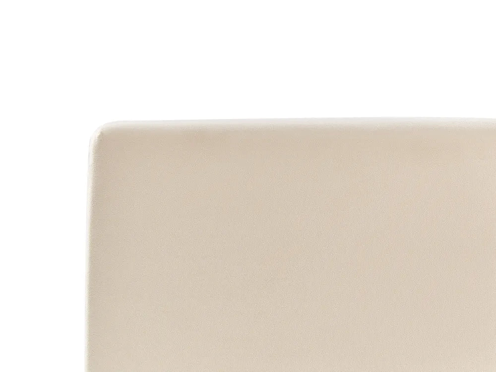 Ottoman Bed Velvet 140 x 200 cm (EU Double) Light Beige Carol