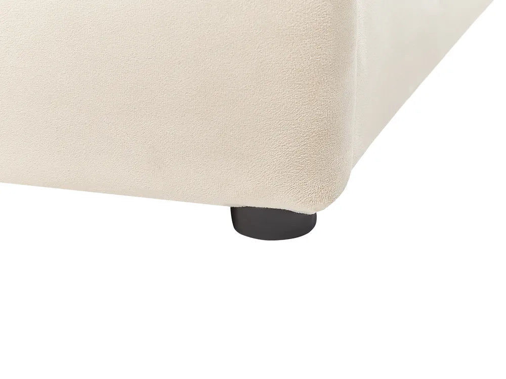 Ottoman Bed Velvet 140 x 200 cm (EU Double) Light Beige Carol
