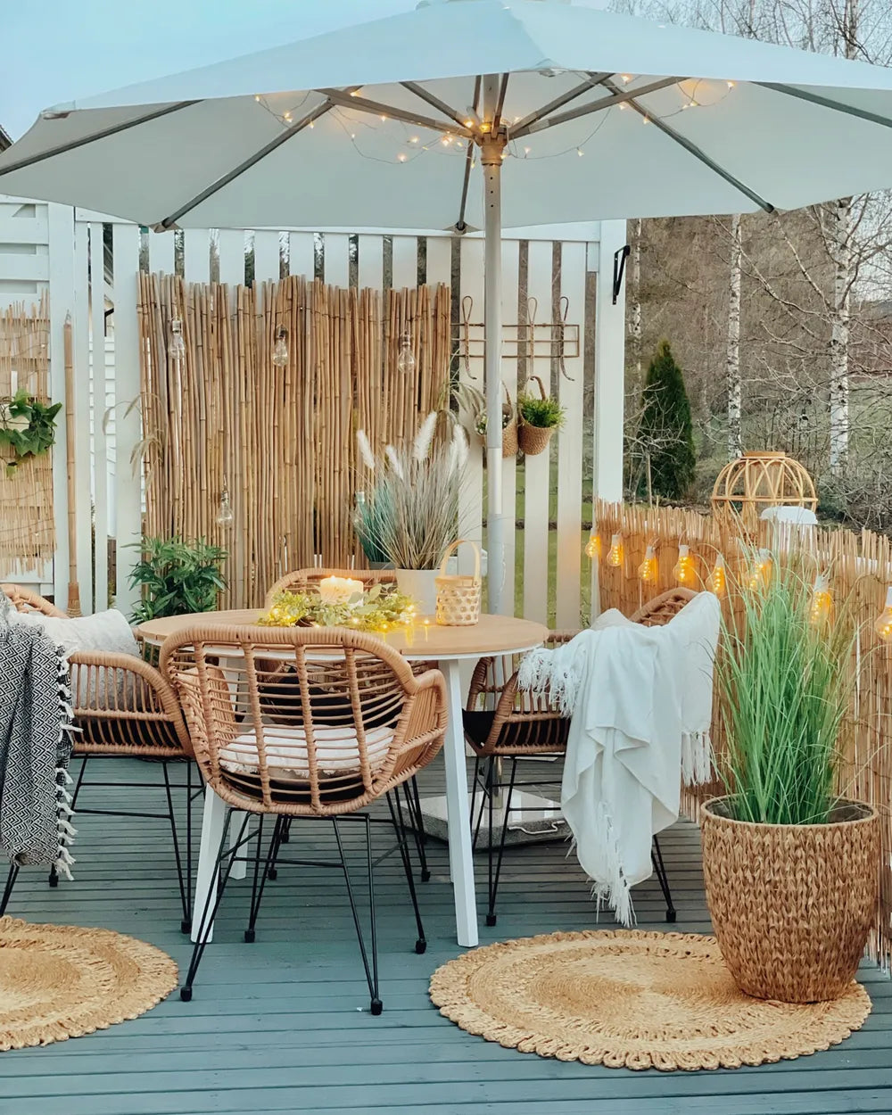 Bistro Set with Cushions PE Rattan Natural Poppy