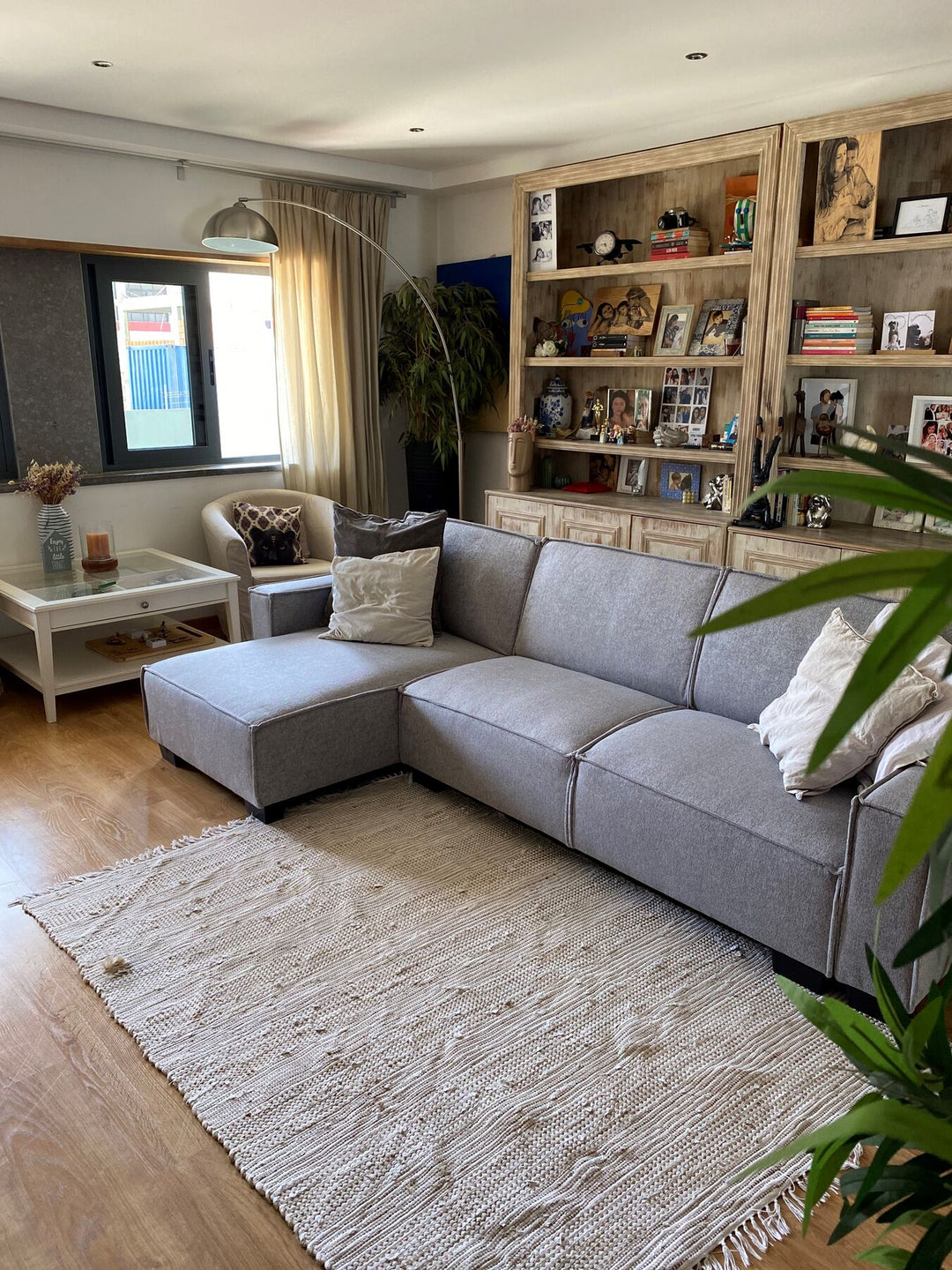 Corner Sofa Romedal Light Grey Right Hand