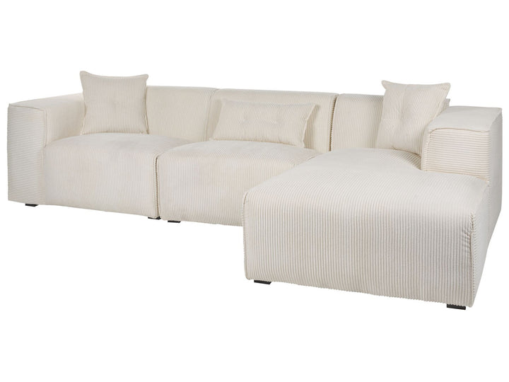 Dolva Left Hand Jumbo Cord Corner Sofa Off-White