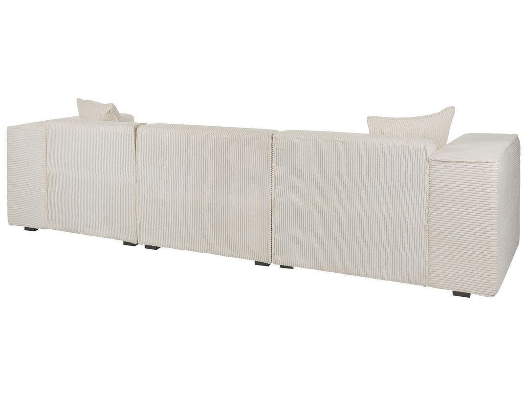 Dolva Left Hand Jumbo Cord Corner Sofa Off-White