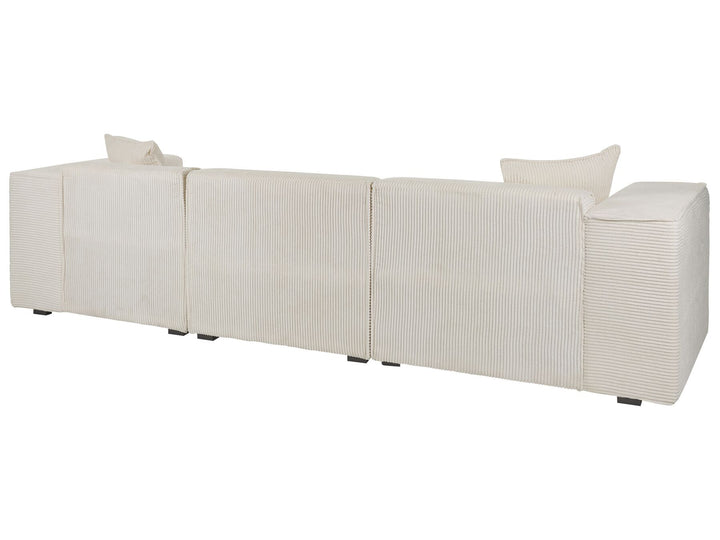 Dolva Left Hand Jumbo Cord Corner Sofa Off-White