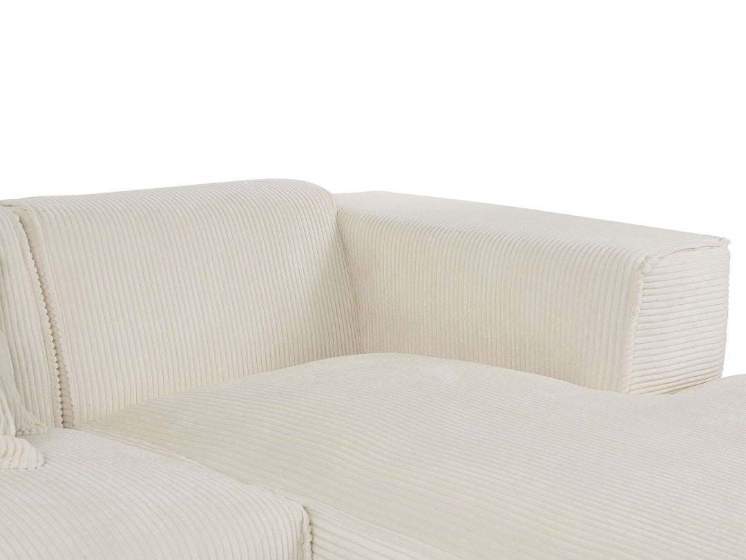 Dolva Left Hand Jumbo Cord Corner Sofa Off-White