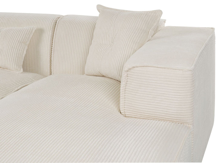 Dolva Left Hand Jumbo Cord Corner Sofa Off-White