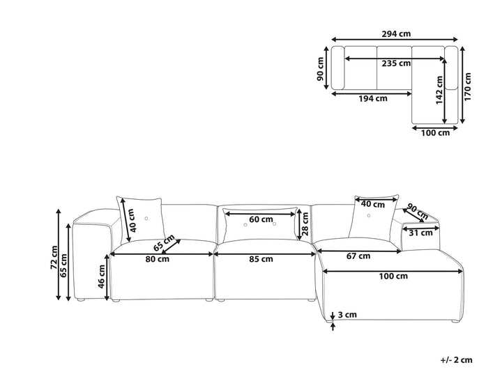 Dolva Left Hand Jumbo Cord Corner Sofa Off-White