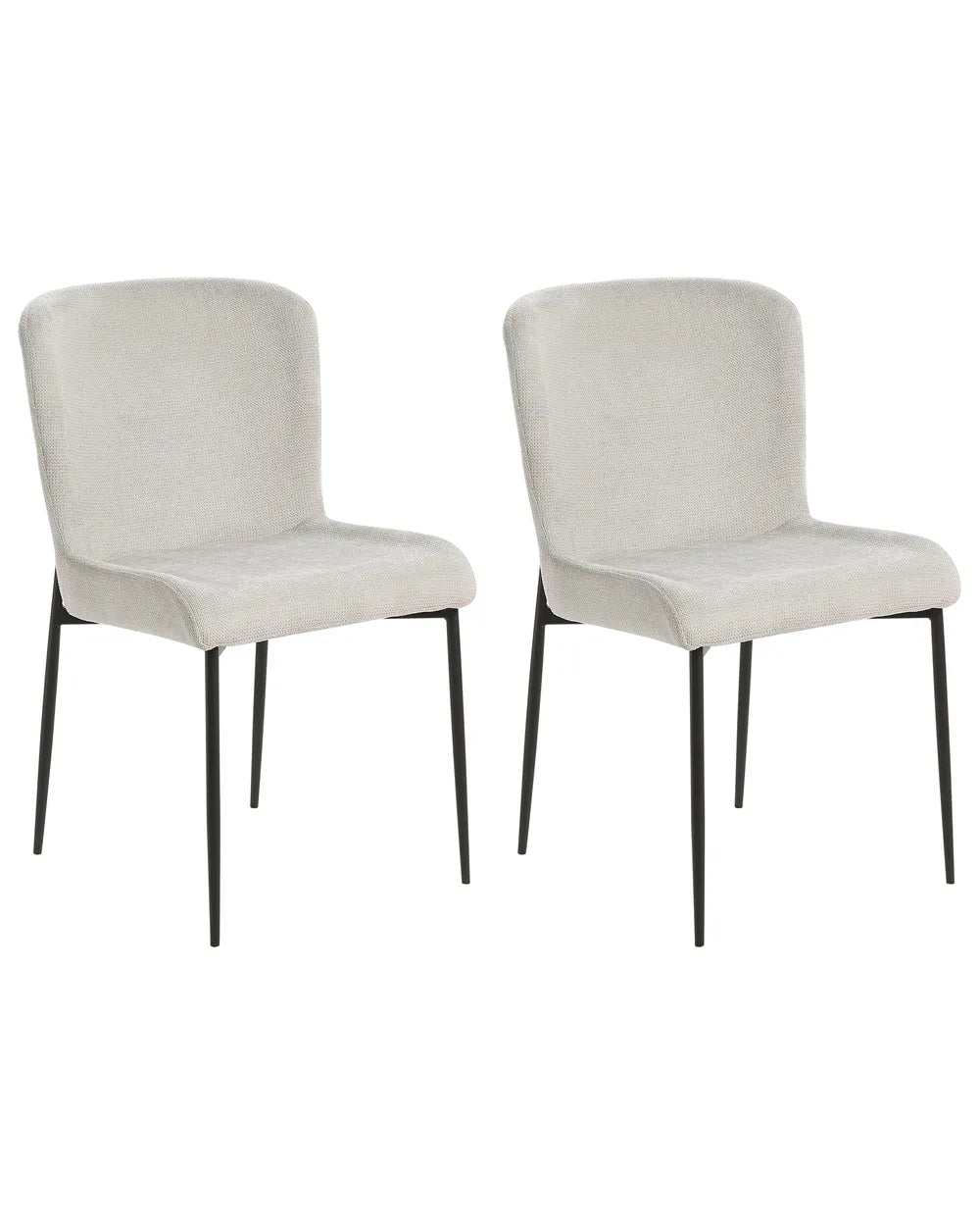 Set of 2 Dining Chairs Fabric Light Grey Beck