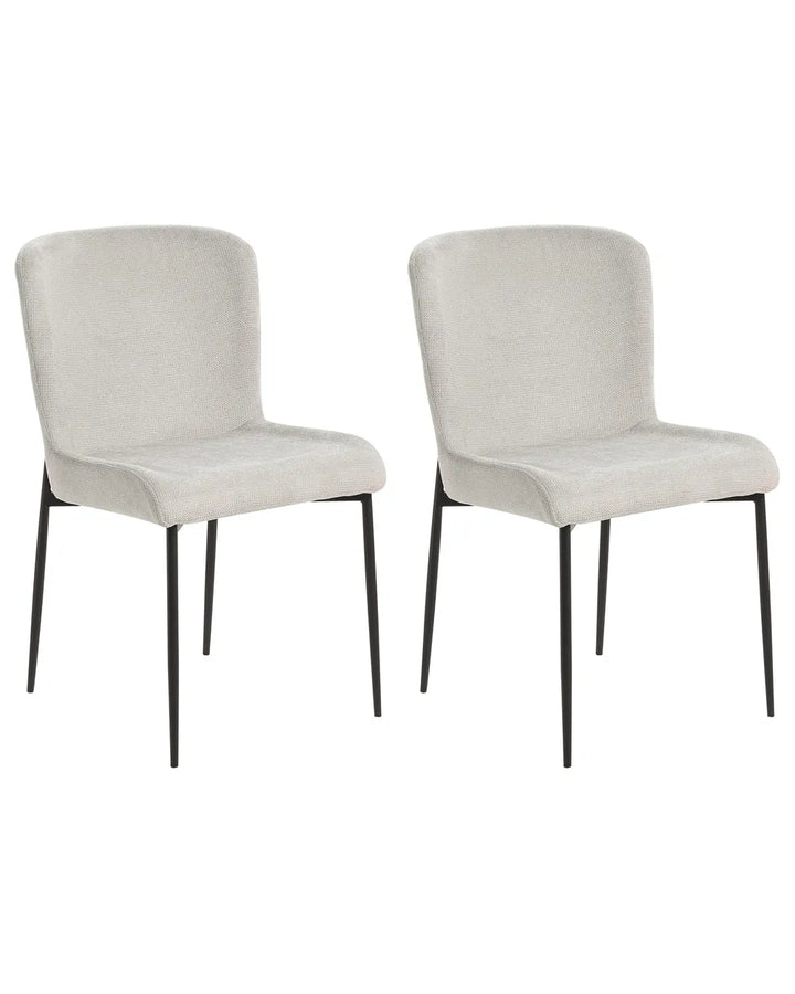 Set of 2 Dining Chairs Fabric Light Grey Beck