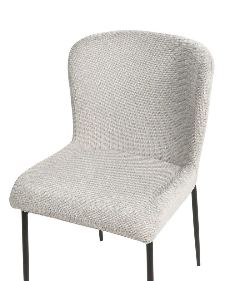 Set of 2 Dining Chairs Fabric Light Grey Beck