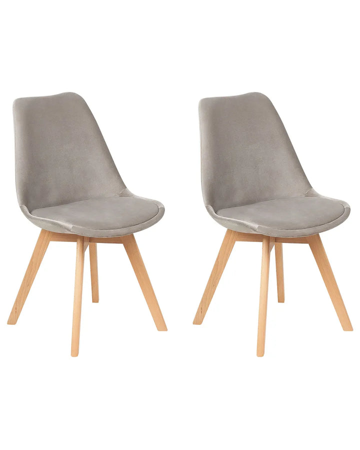 Set of 2 Dining Chairs Velvet Taupe Jasper II