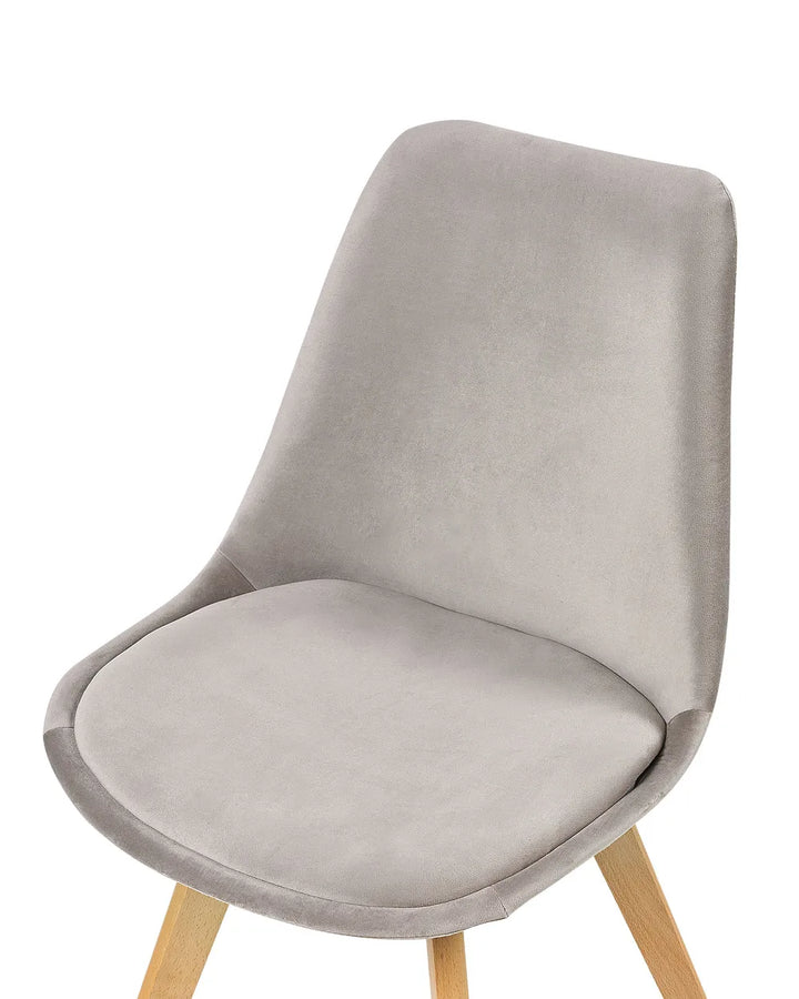 Set of 2 Dining Chairs Velvet Taupe Jasper II