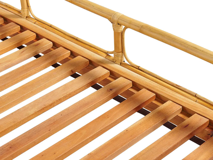 Bed Rattan 160 x 200 cm (EU King Size) Light Brown Nate