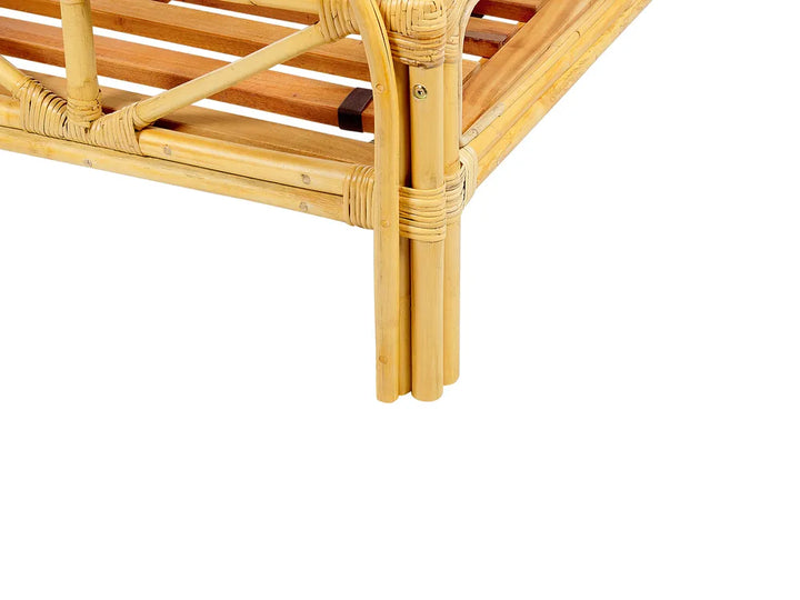 Bed Rattan 160 x 200 cm (EU King Size) Light Brown Nate