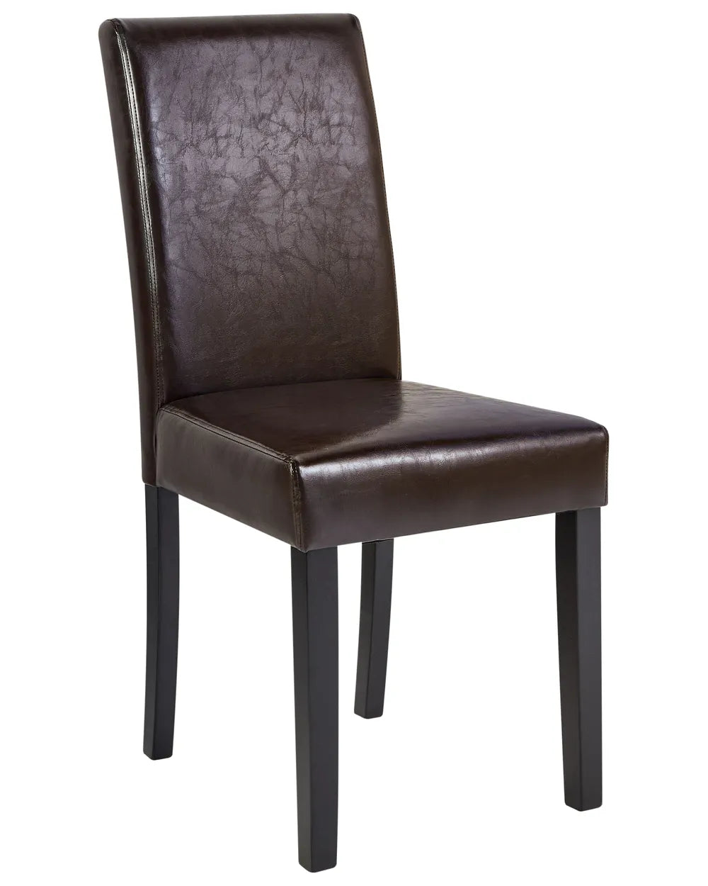 Set of 2 Dining Chairs Faux Leather Dark Brown Celine