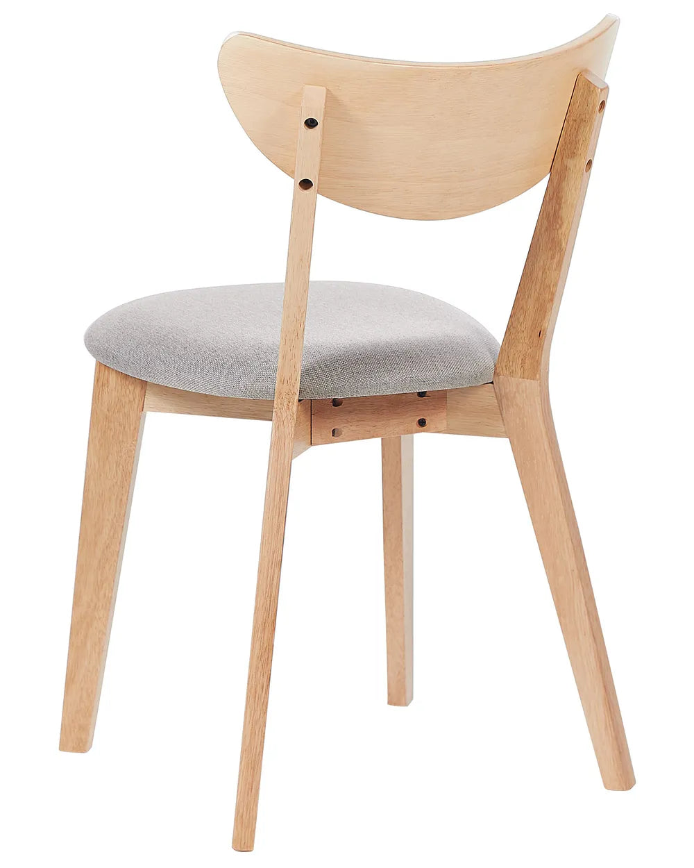 Set of 2 Dining Chairs Wood Light Brown/ Grey Kuala