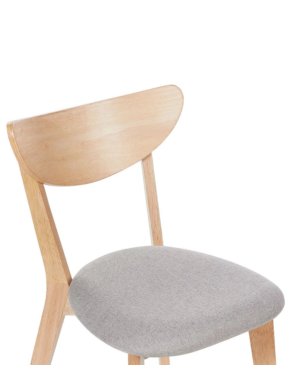 Set of 2 Dining Chairs Wood Light Brown/ Grey Kuala