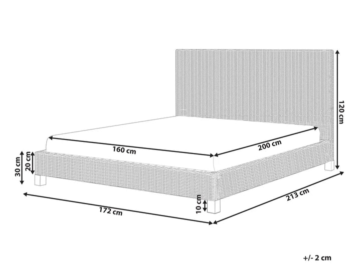 Bed Rattan 160 x 200 cm (EU King Size) Natural Dolly