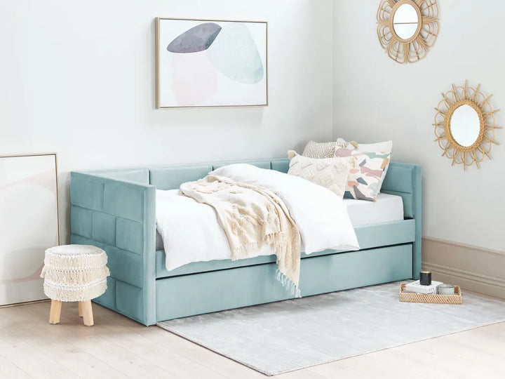 Trundle Bed Velvet Bittrich 90 x 200 cm (EU Single) Mint Green