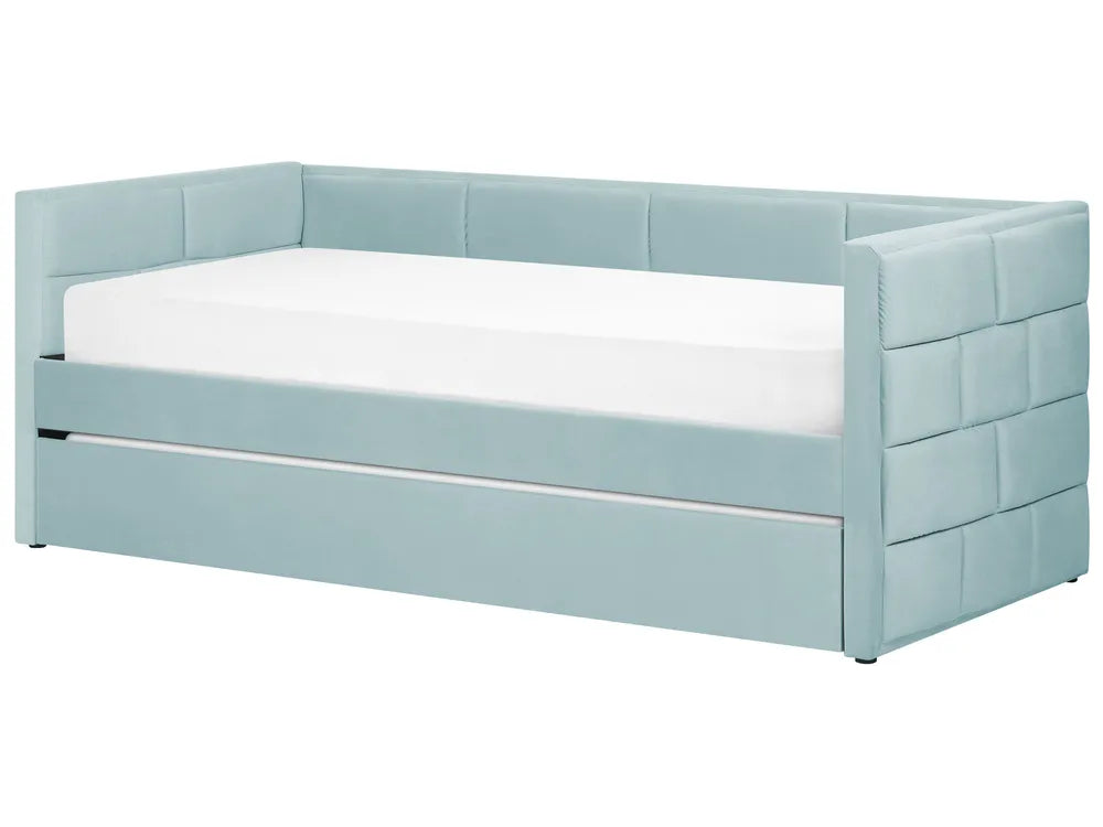 Trundle Bed Velvet Bittrich 90 x 200 cm (EU Single) Mint Green
